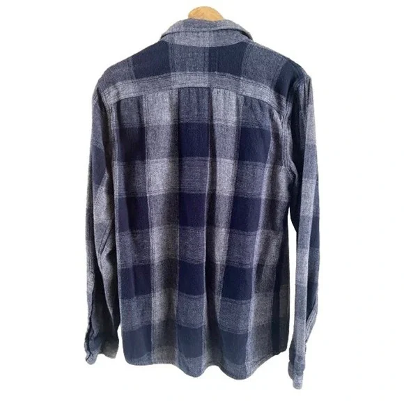 Hollister Mens Blue Plaid Cotton Flannel Button Down Shirt Medium Grunge Preppy - Picture 4 of 9